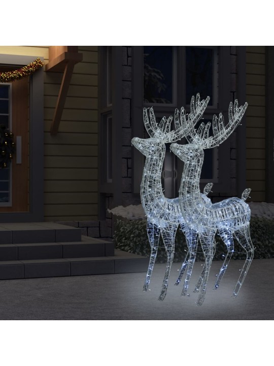 XXL Jouluporot akryyli 250 LED-valoa 2 kpl 180 cm kylmä valk.
