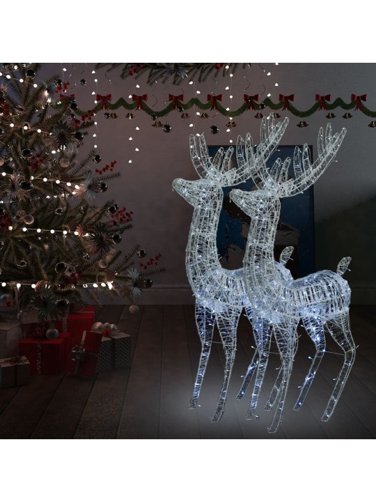 XXL Jouluporot akryyli 250 LED-valoa 2 kpl 180 cm kylmä valk.
