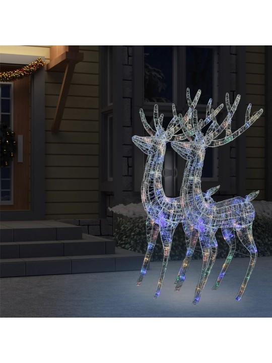 Xxl jouluporot akryyli 250 led-valoa 2 kpl 180 cm monivärinen