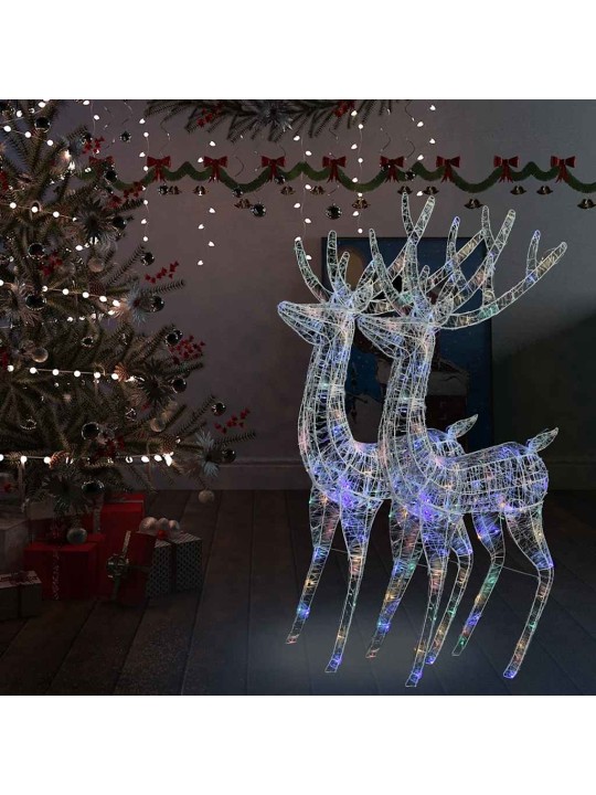 Xxl jouluporot akryyli 250 led-valoa 2 kpl 180 cm monivärinen