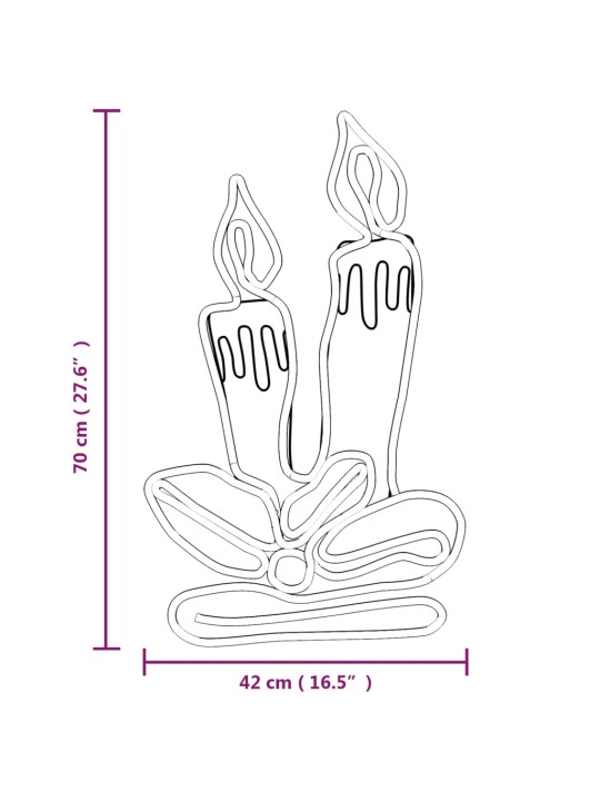 Kynttilät joulukoriste 144 LED-valoa 2 kpl 70x42 cm