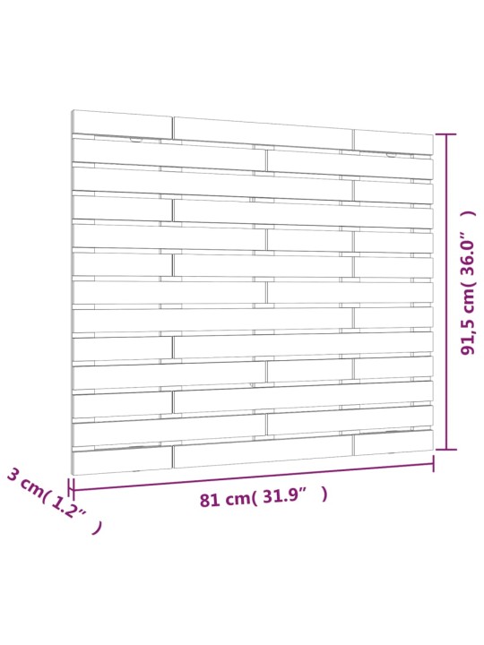 Sängynpääty seinälle harmaa 81x3x91,5 cm täysi mänty