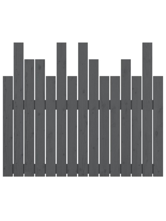 Sängynpääty seinälle harmaa 95,5x3x80 cm täysi mänty
