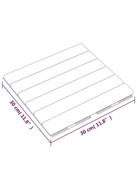 Terassilaatat 10 kpl 30x30 cm täysi tiikki pystykuvio