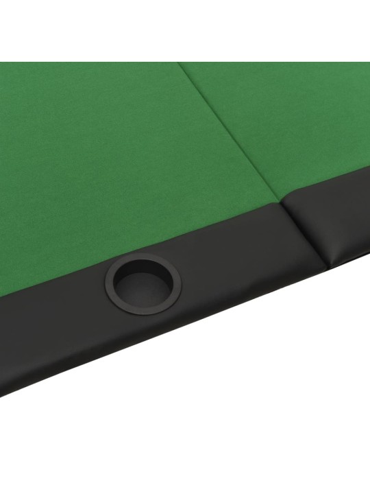 10 pelaajan kokoontaittuva pokeripöytätaso vihreä 208x106x3 cm