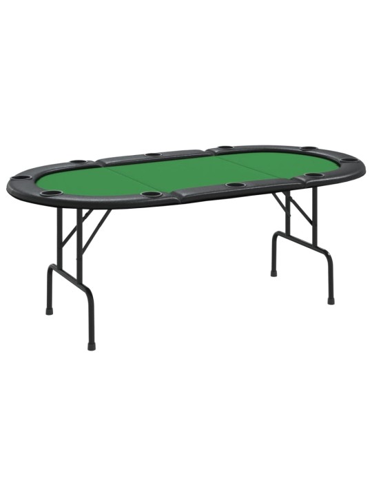 10 pelaajan kokoontaittuva pokeripöytätaso vihreä 206x106x75 cm
