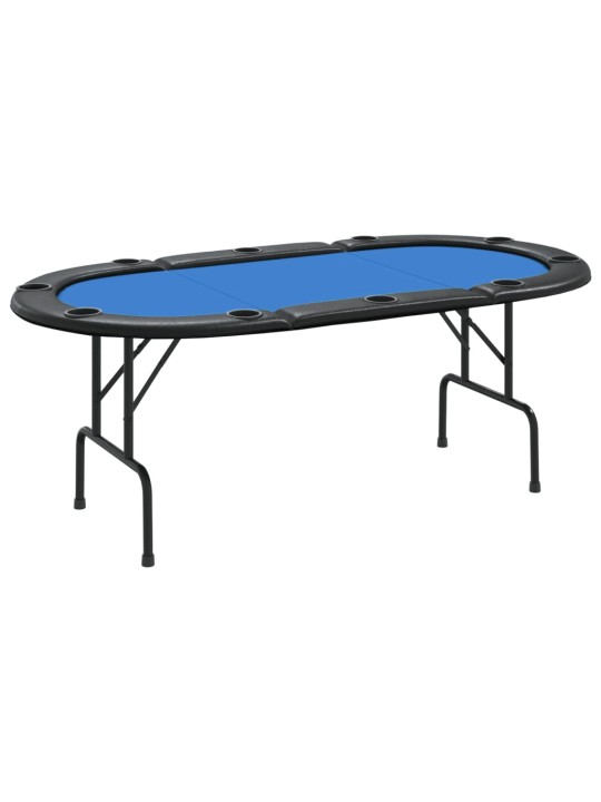 10 pelaajan kokoontaittuva pokeripöytä sininen 206x106x75 cm
