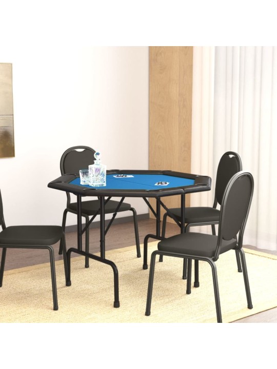 8 pelaajan kokoontaittuva pokeripöytä sininen 108x108x75 cm