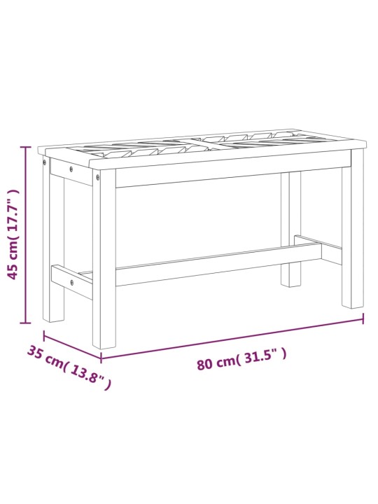 Puutarhapenkki 80 cm täysi akasiapuu