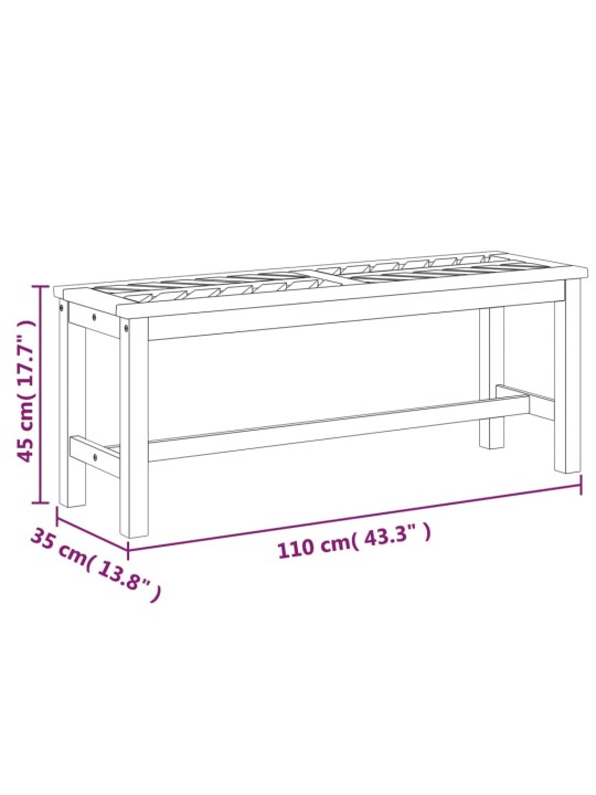 Puutarhapenkki 110 cm täysi akasiapuu