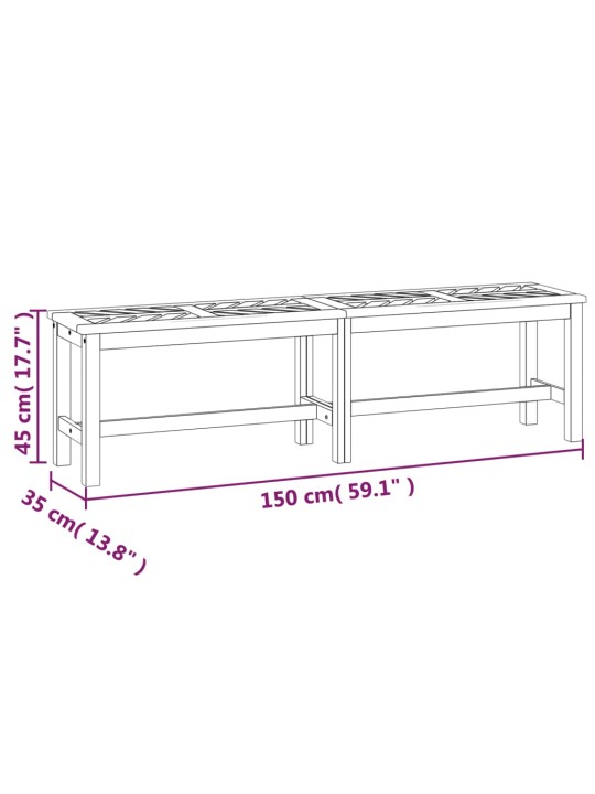 Puutarhapenkki 150 cm täysi akasiapuu