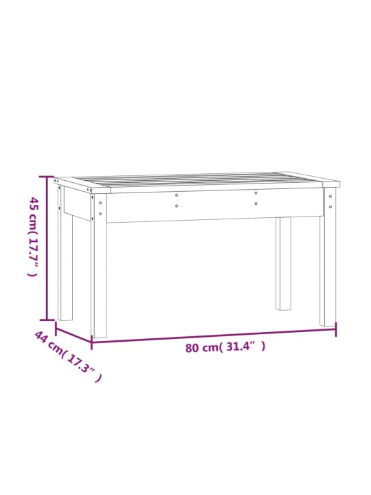 Puutarhapenkki harmaa 80x44x45 cm täysi mänty