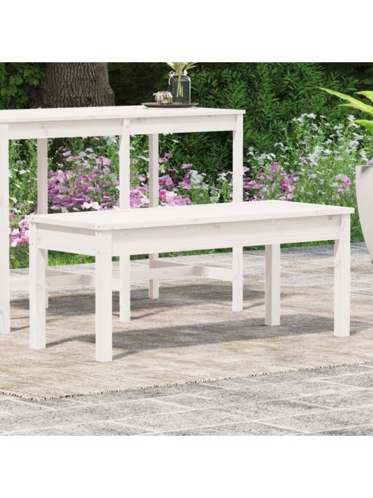 Puutarhapenkki valkoinen 109x44x45 cm täysi mänty