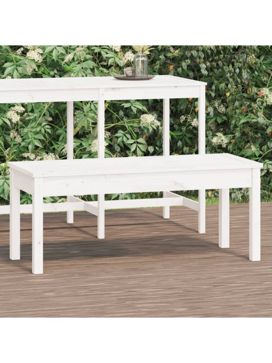 Puutarhapenkki valkoinen 109x44x45 cm täysi mänty