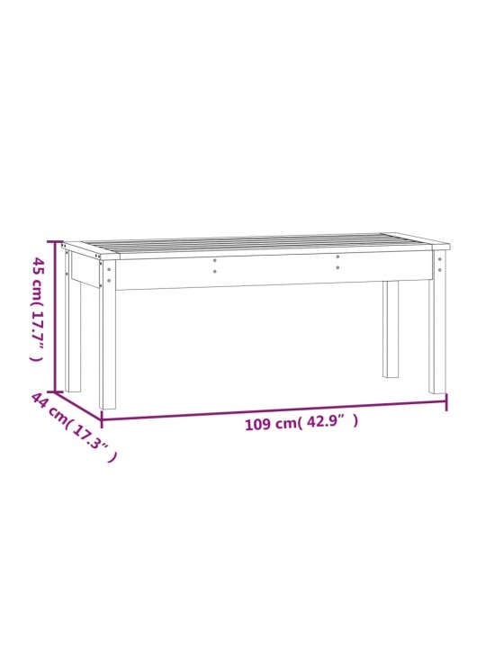 Puutarhapenkki harmaa 109x44x45 cm täysi mänty