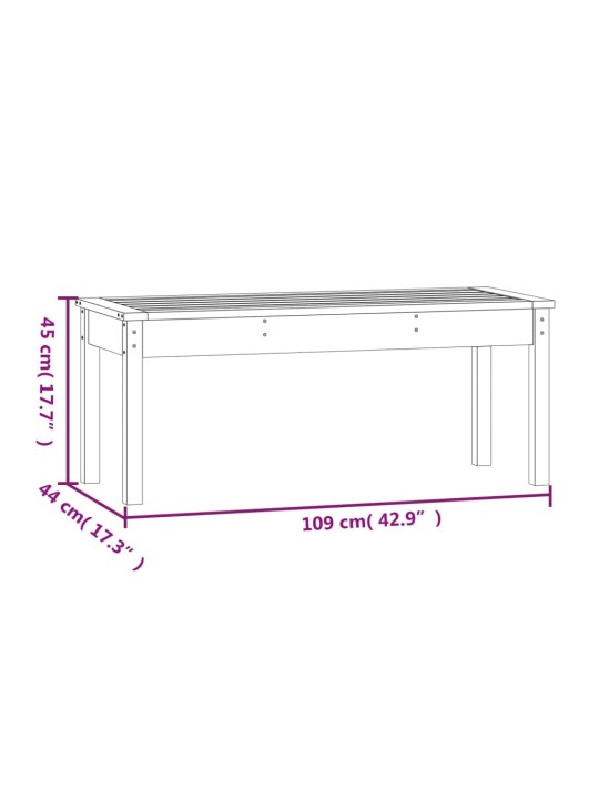 Puutarhapenkki hunajanruskea 109x44x45 cm täysi mänty