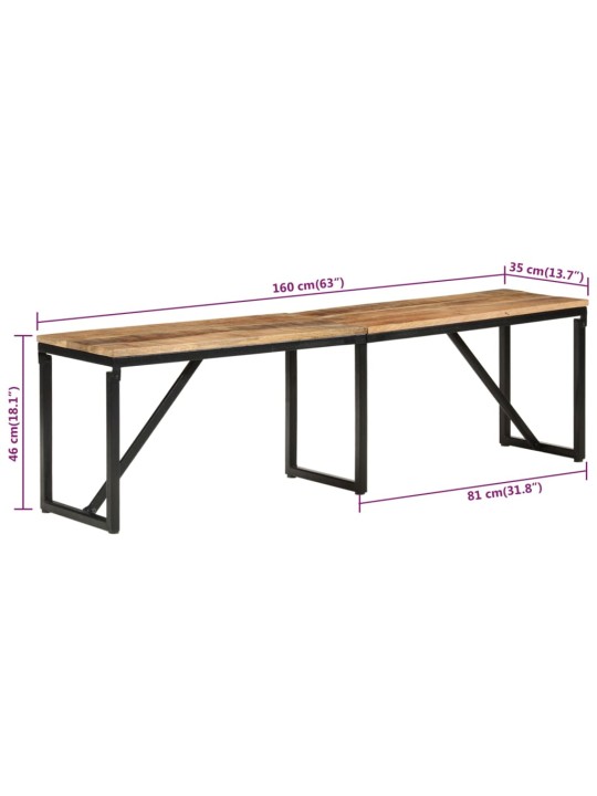 Penkki 160x35x46 cm täysi kierrätetty mangopuu