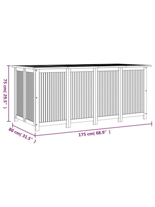 Ulkosäilytyslaatikko 175x80x75 cm täysi akasiapuu