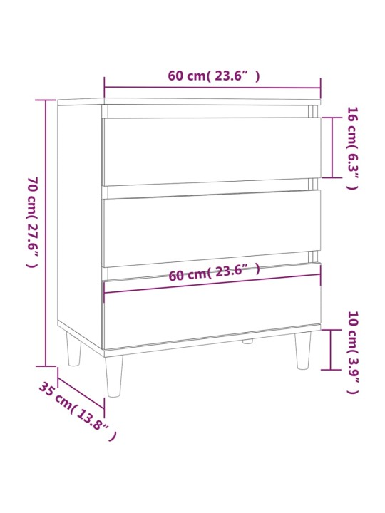 Senkki musta 60x35x70 cm tekninen puu