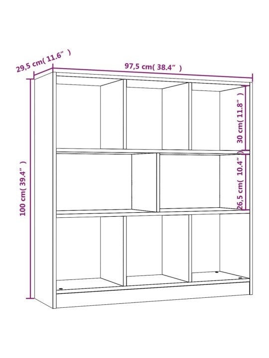 Kirjakaappi harmaa Sonoma 97,5x29,5x100 cm tekninen puu