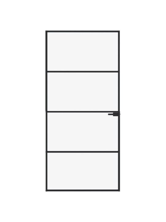 Sisäovi musta 93x201,5 cm karkaistu lasi ja alumiini ohut