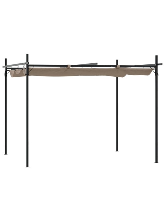 Pergola sisäänvedettävä katto taupe 295x292x230 cm
