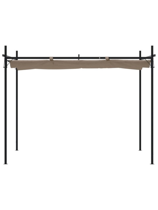 Pergola sisäänvedettävä katto taupe 295x292x230 cm