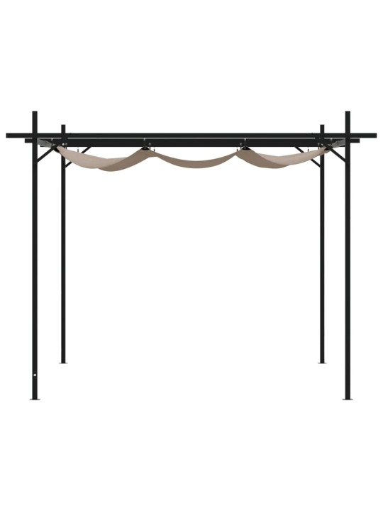 Pergola sisäänvedettävä katto taupe 295x292x230 cm
