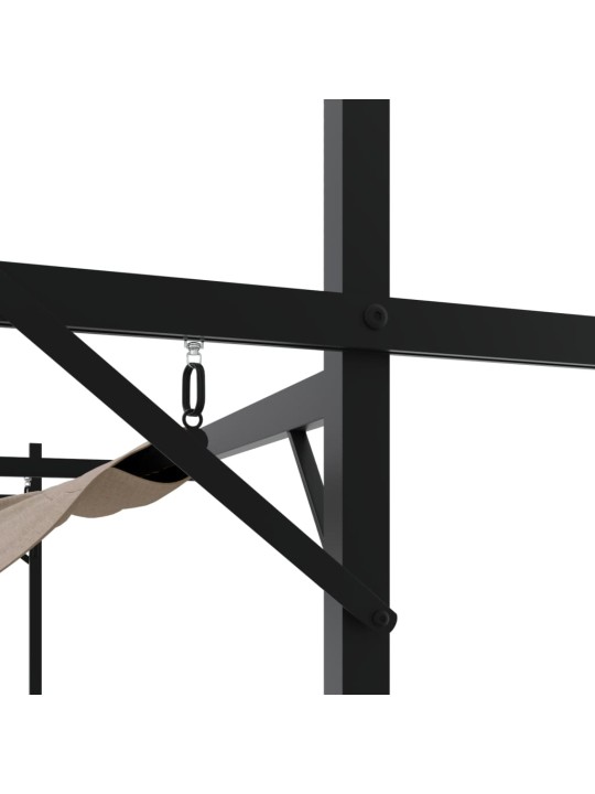 Pergola sisäänvedettävä katto taupe 295x292x230 cm