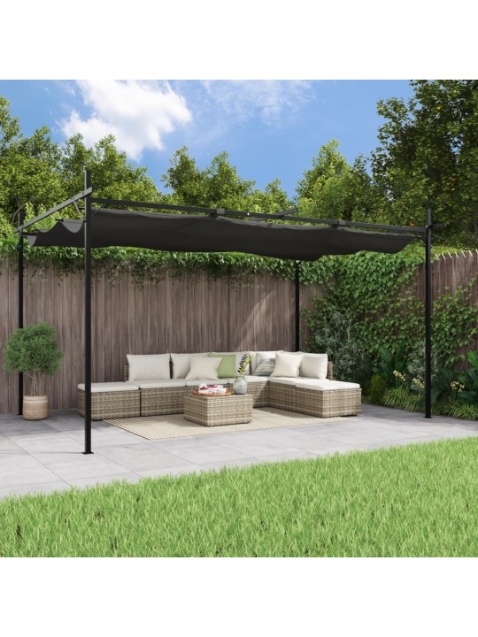 Pergola sisäänvedettävä katto antrasiitti 395x292x230 cm