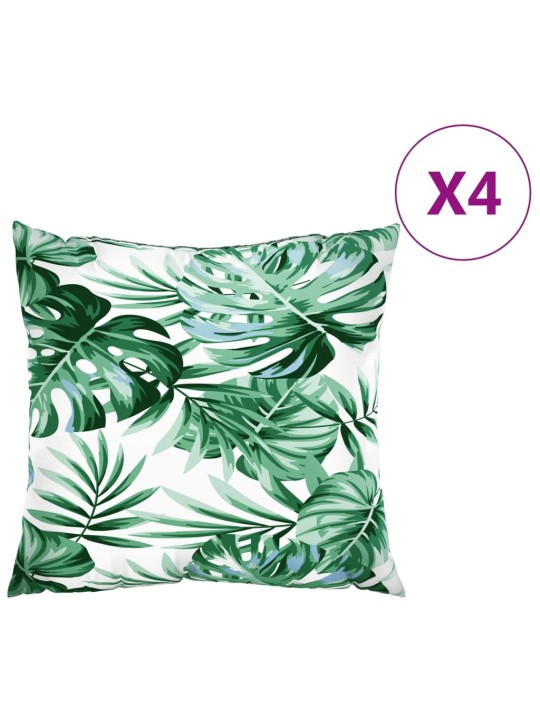 Sohvatyynyt 4 kpl lehtikuvio 60x60 cm kangas