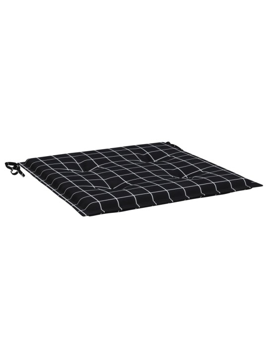 Istuintyynyt 4 kpl musta ruutukuvio 50x50x3 cm kangas