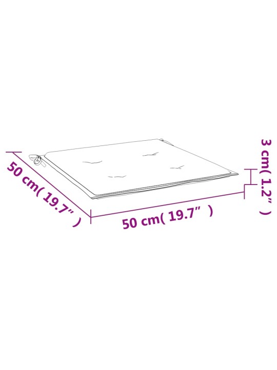 Istuintyynyt 4 kpl musta ruutukuvio 50x50x3 cm kangas