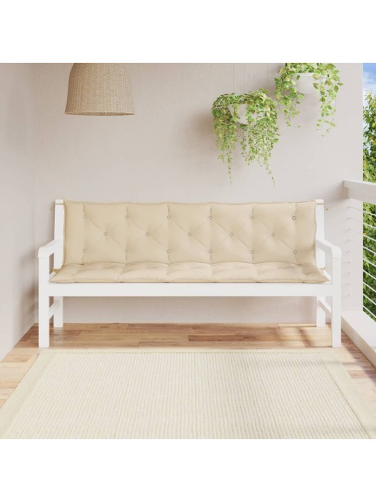 Puutarhapenkin pehmusteet 2 kpl beige 180x50x7 cm Oxford kangas