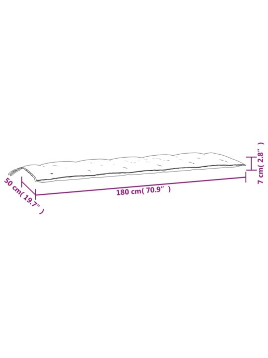 Puutarhapenkin pehmusteet 2 kpl v.sin. 180x50x7cm Oxford kangas