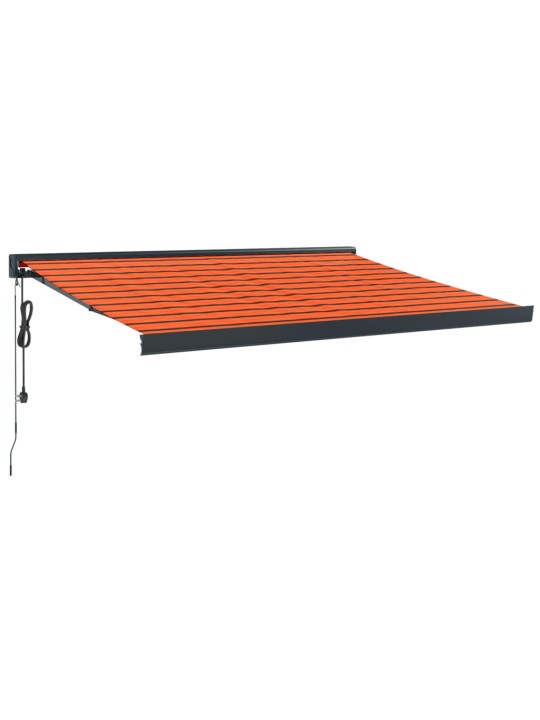 Sisäänkelattava markiisi oranssirusk. 3,5x2,5 m kangas/alumiini