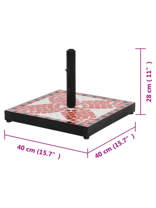 Aurinkovarjon jalka terrakotta ja valkoinen neliö 12 kg