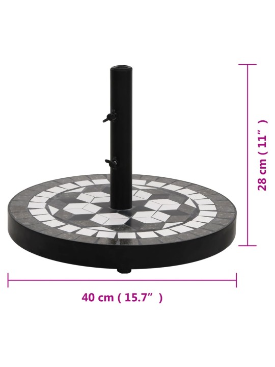 Aurinkovarjon jalka mustavalkoinen pyöreä 12 kg