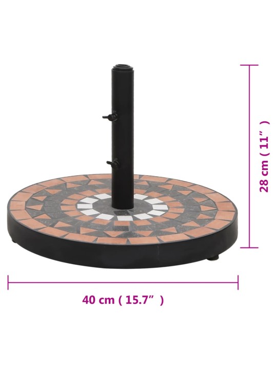 Aurinkovarjon jalka terrakotta ja valkoinen pyöreä 12 kg