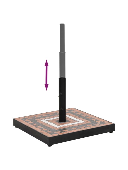 Aurinkovarjon jalka terrakotta ja valkoinen neliö 12 kg