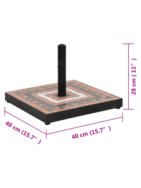 Aurinkovarjon jalka terrakotta ja valkoinen neliö 12 kg