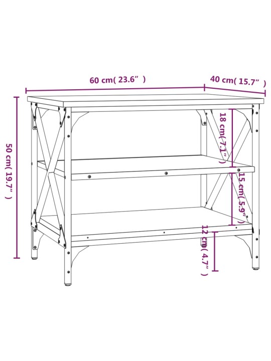 TV-taso ruskea tammi 60x40x50 cm tekninen puu