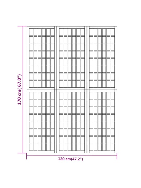 Tilanjakaja 3 paneelia japanilaistyylinen 120x170cm