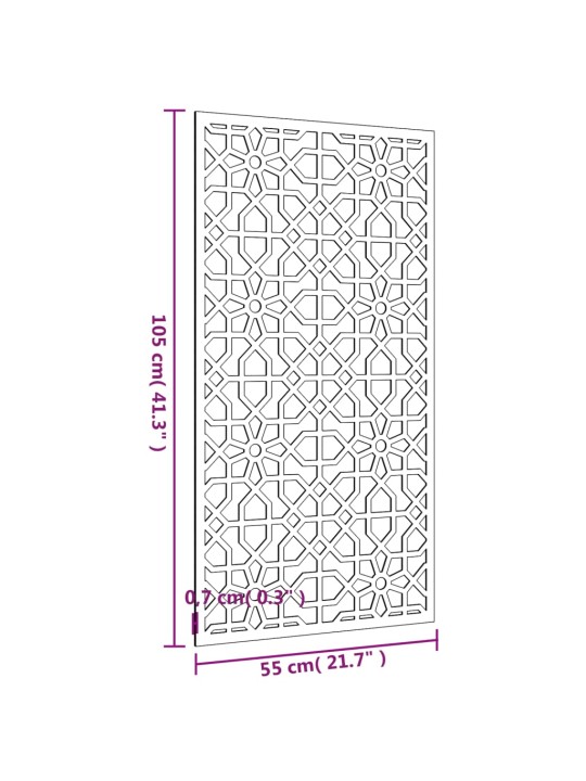 Puutarhaseinäkoriste 105x55 cm corten teräs Maurikuvio