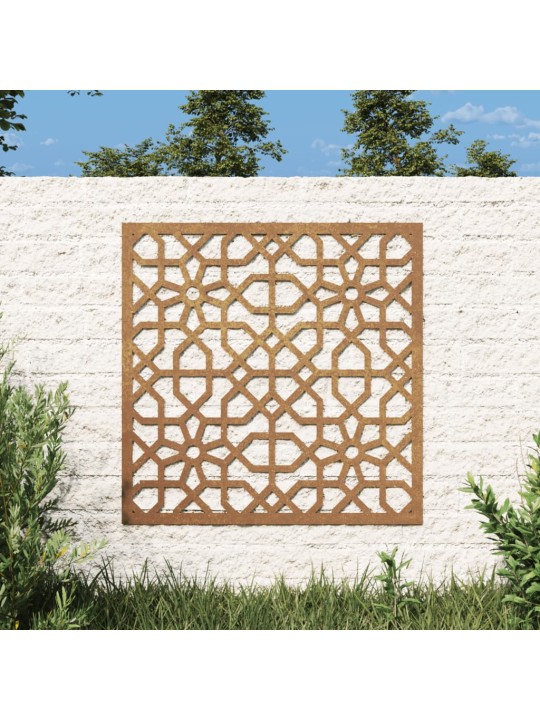 Puutarhaseinäkoriste 55x55 cm corten teräs Maurikuvio