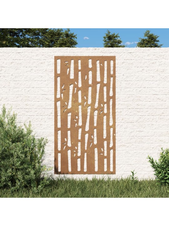 Puutarhaseinäkoriste 105x55 cm corten teräs bambukuvio