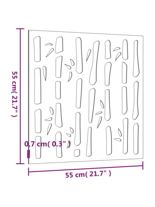 Puutarhaseinäkoriste 55x55 cm corten teräs bambukuvio