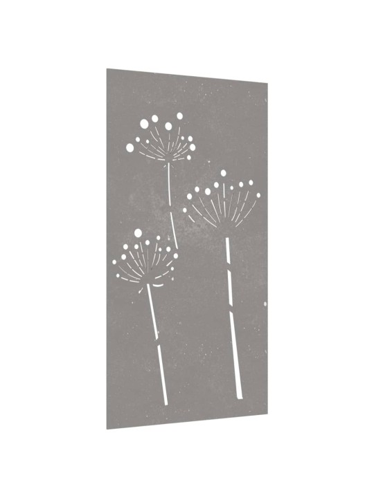 Puutarhaseinäkoriste 105x55 cm corten teräs kukkakuvio