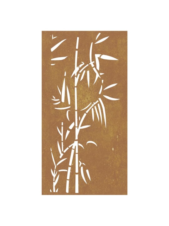 Puutarhaseinäkoriste 105x55 cm corten teräs bambukuvio