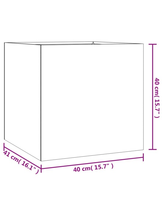 Kukkalaatikko 40x41x40 cm Corten teräs